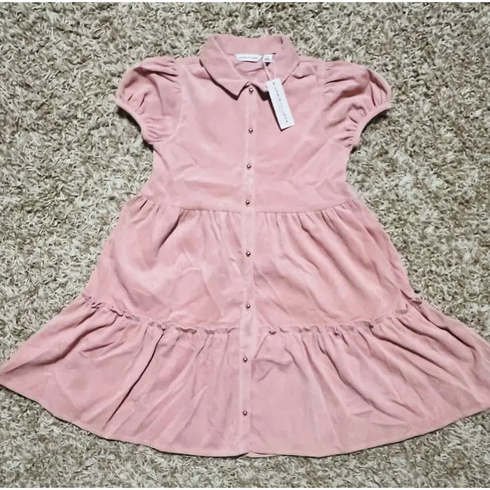 NWT❤️Janie and Jack Corduroy Puff Sleeve Shirt Dress sz12